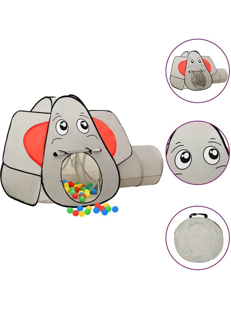 Tente de jeu enfant éléphant avec tunnel en polyester résistant aux uv - vidaxl Gris - Kiabi