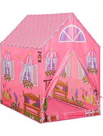 Tente de jeu enfant rose avec corde d’escalade et bassin à balles - vidaxl