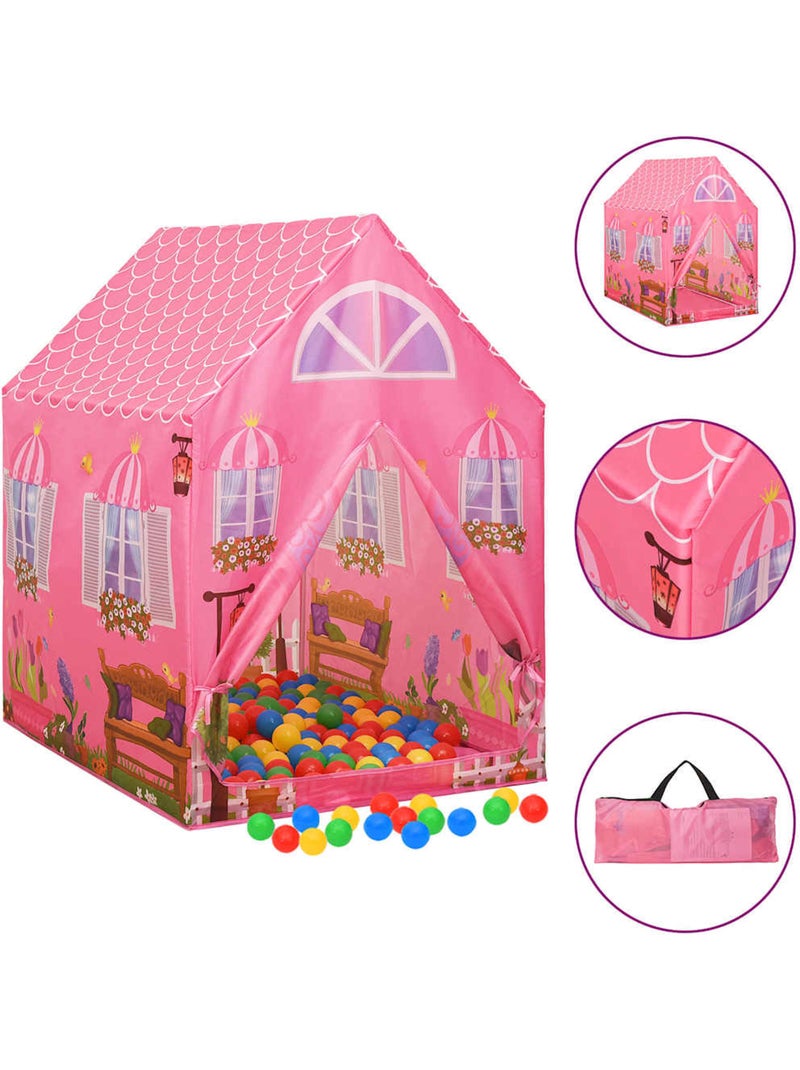 Tente de jeu enfant rose avec corde d’escalade et bassin à balles - vidaxl Rose - Kiabi
