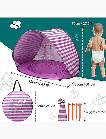 Tente de Plage Bébé avec Mini Piscine