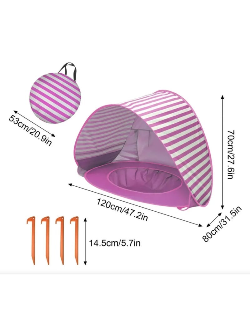 Tente de Plage Bébé avec Mini Piscine Blanc Violet Blanc - Kiabi