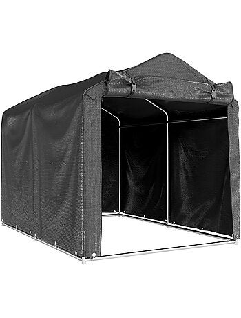 Tente de stockage - abri de jardin dim. 2 x 1,6 x 1,65 m - gris