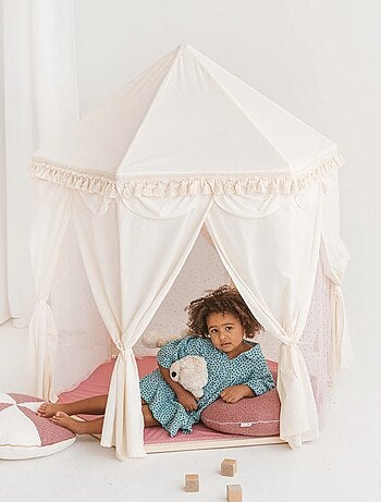 Tente d'intérieur Boho en forme de pavillon avec tapis de jeu