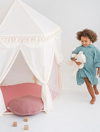 Tente d'intérieur Boho en forme de pavillon avec tapis de jeu