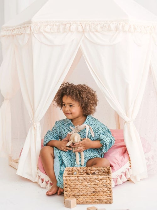 Tente d'intérieur Boho en forme de pavillon avec tapis de jeu - Kiabi