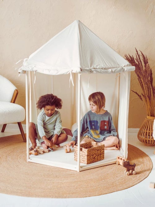Tente d'intérieur Canvas en forme de pavillon avec tapis de jeu - Kiabi