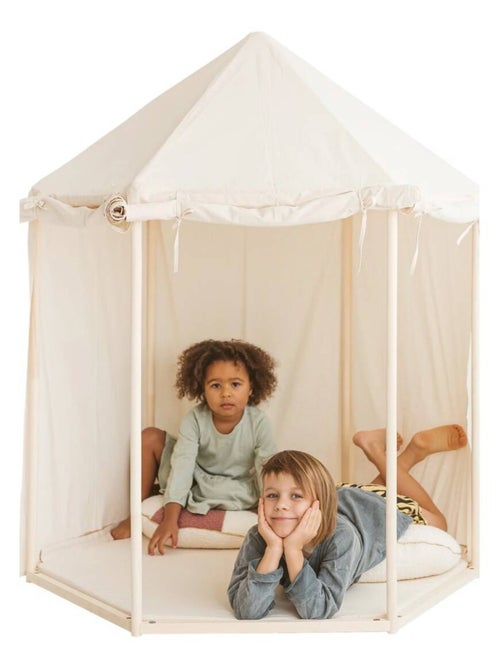 Tente d'intérieur Canvas en forme de pavillon avec tapis de jeu - Kiabi