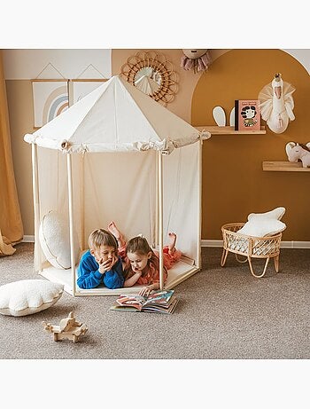 Tente d'intérieur canvas en forme de pavillon sans tapis