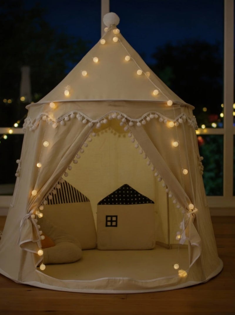 Tente Enfant Château de Fée avec tapis - blanc Crème - Kiabi