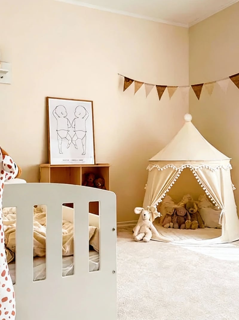 Tente Enfant Château de Fée avec tapis - blanc Crème - Kiabi