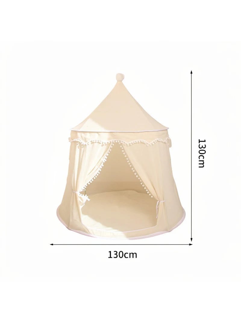 Tente Enfant Château de Fée avec tapis - blanc Crème - Kiabi