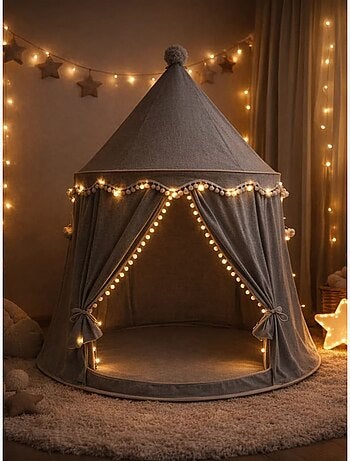 Tente Enfant Château de Fée avec tapis - rose