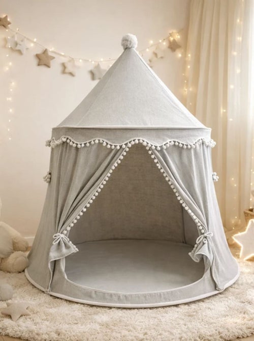 Tente Enfant Château de Fée avec tapis - gris - Kiabi