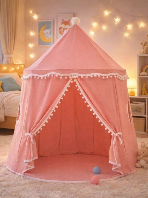 Tente Enfant Château de Fée avec tapis - rose - Kiabi
