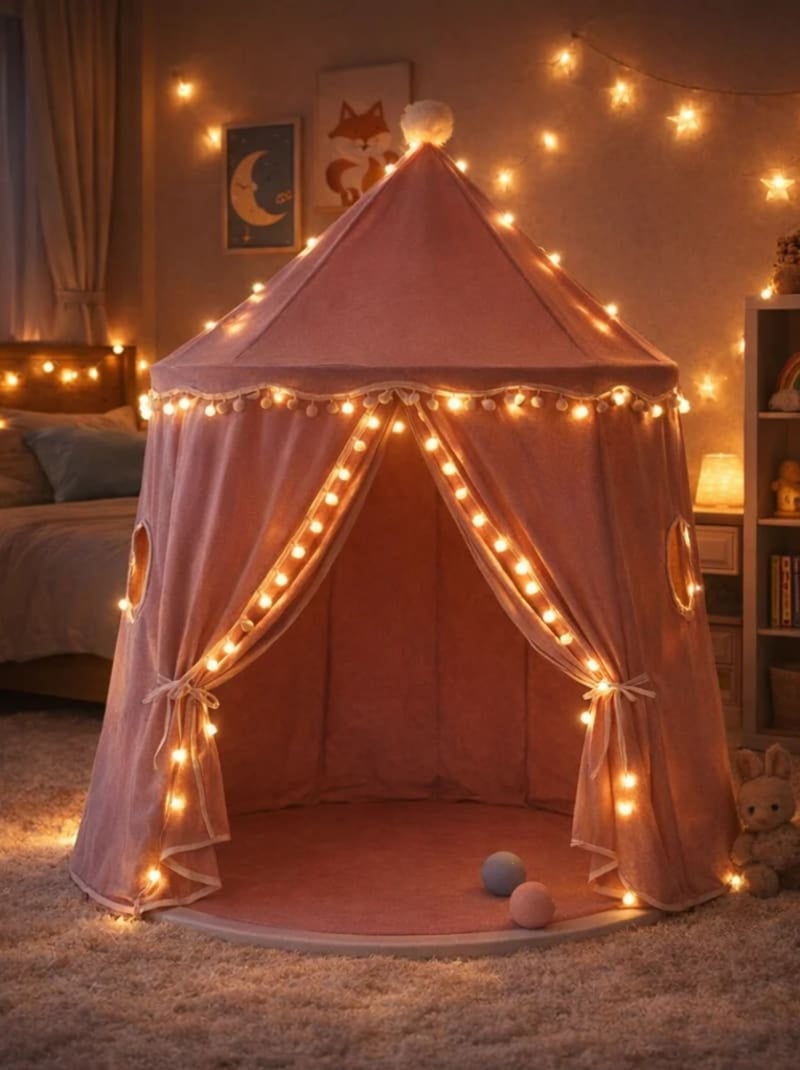 Tente Enfant Château de Fée avec tapis - rose Rose - Kiabi