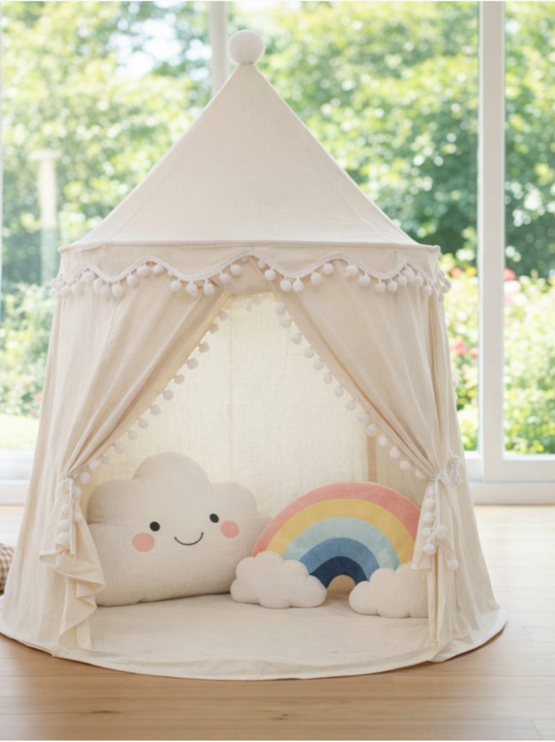 Tente enfant château de fée avec tapis Blanc - Kiabi