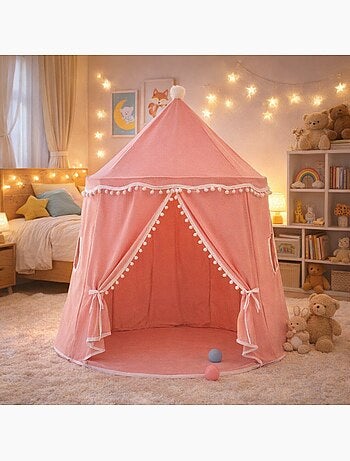 Tente enfant château de fée avec tapis