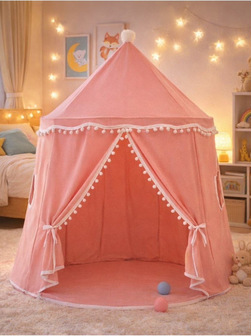 Tente Enfant Château de Fée avec tapis Rose - Kiabi