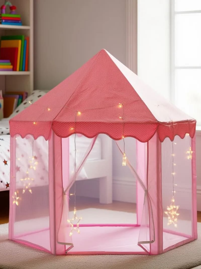 Tente enfant Hexagonale avec moustiquaires Rose - Kiabi