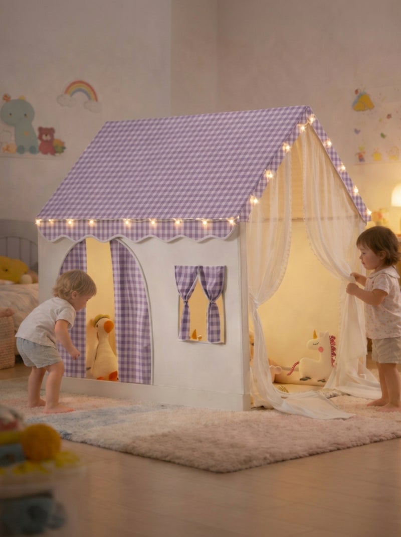 Tente maison de jeu d'intérieur enfant Blanc Violet - Kiabi