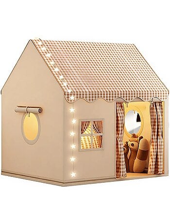 Tente maison enfant avec guirlande