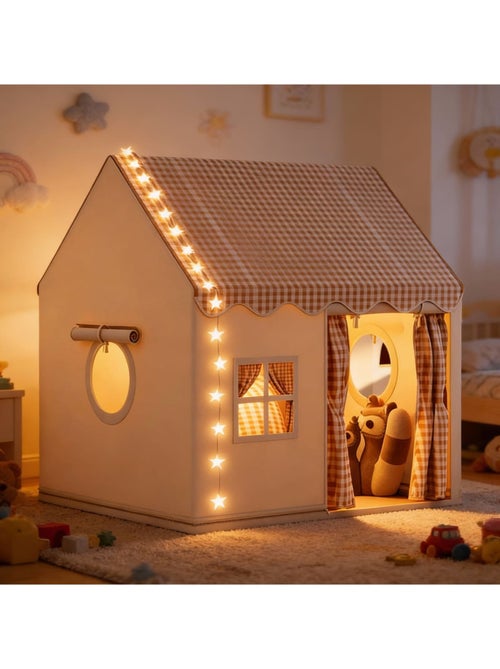 Tente maison enfant avec guirlande - Kiabi