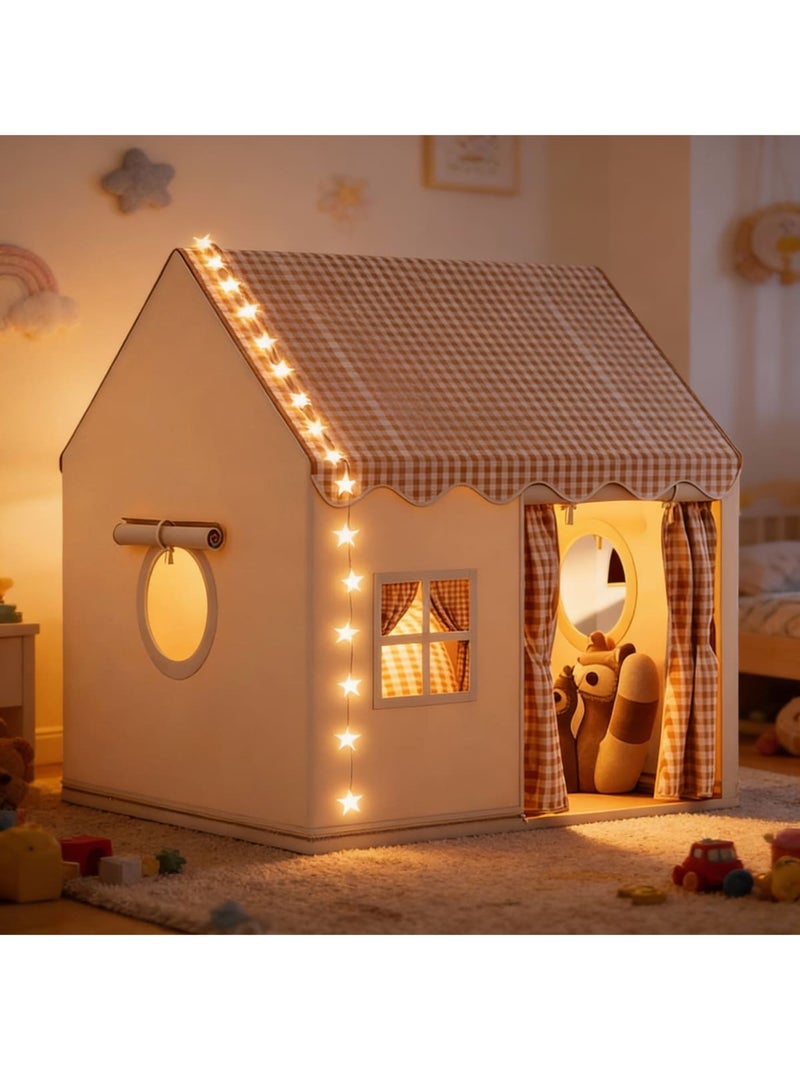 Tente maison enfant avec guirlande Beige - Kiabi