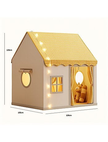 Tente maison enfant avec guirlande