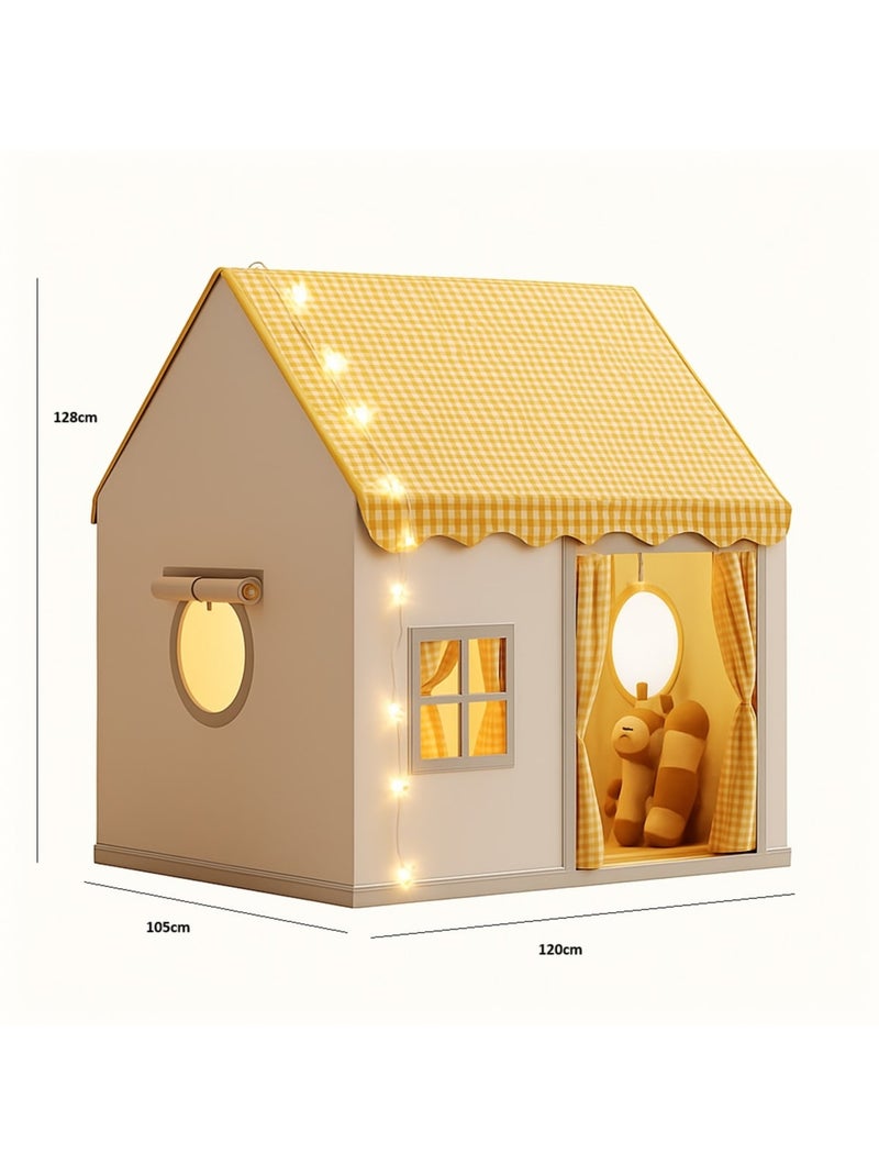 Tente maison enfant avec guirlande Jaune - Kiabi