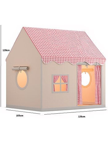 Tente maison enfant avec guirlande