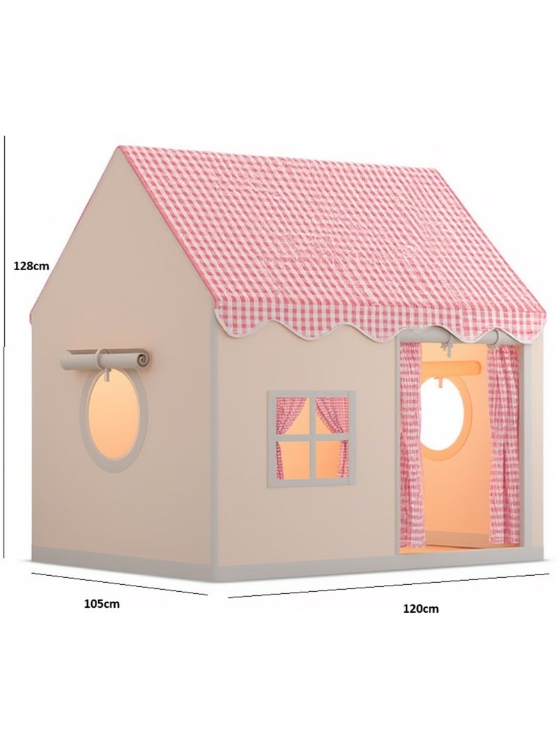Tente maison enfant avec guirlande Rose - Kiabi