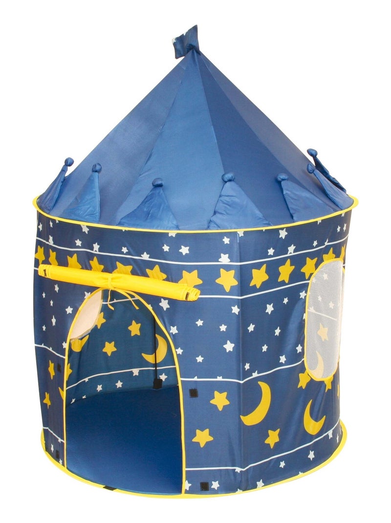 Tente Pop-Up château fort étoilé + sac de transport - ROBA Bleu Jaune Blanc - Kiabi