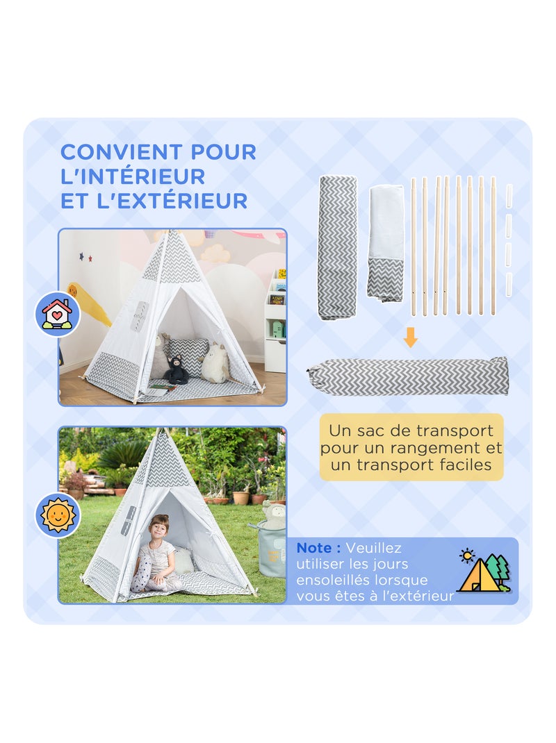 Tente teepee indien pour enfant Gris - Kiabi