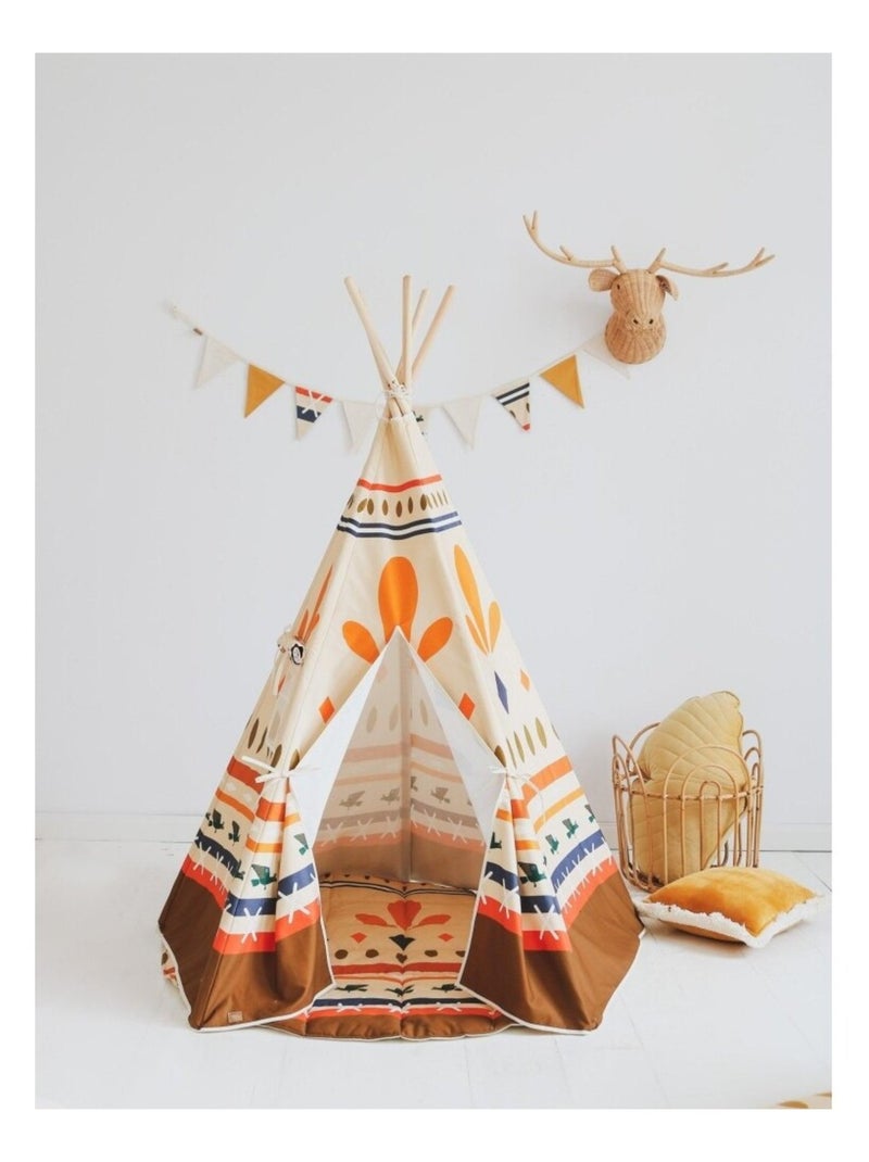 Tente Tipi Ambiance colorée en coton Beige - Kiabi