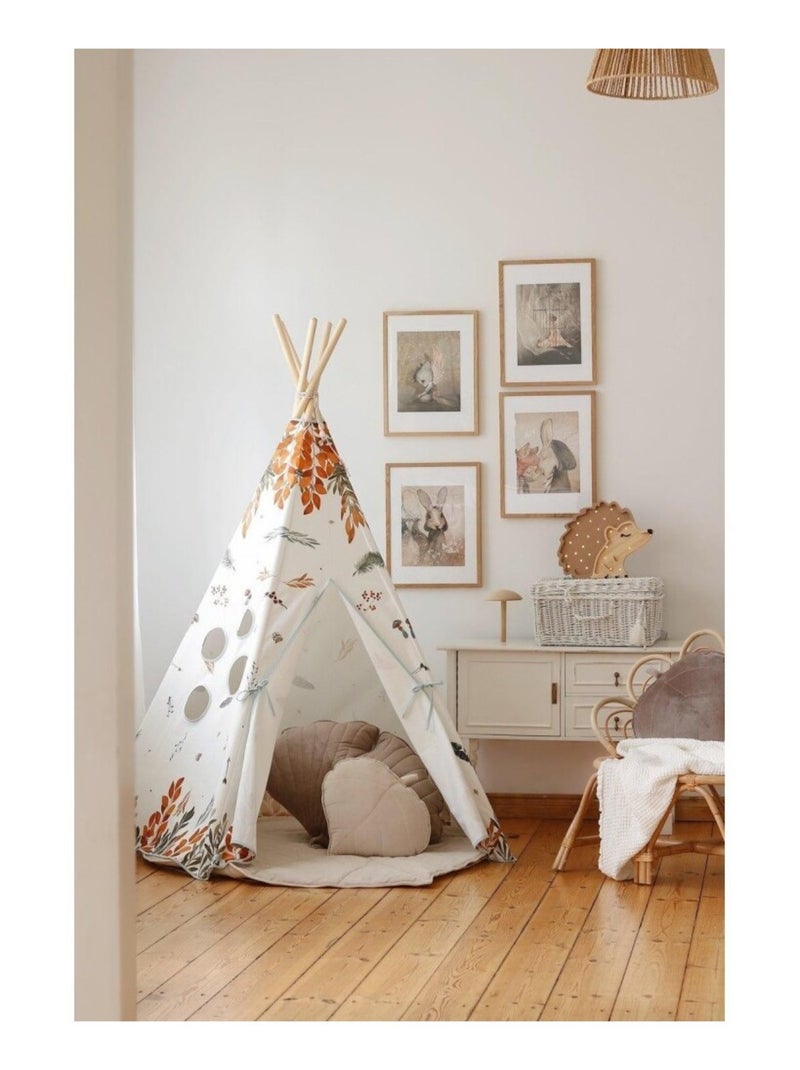 Tente Tipi Amis de la forêt en coton Beige - Kiabi