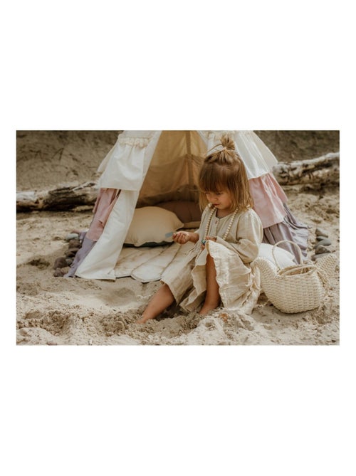 Tente Tipi avec franges et tapis Powder Frills en coton et - Kiabi