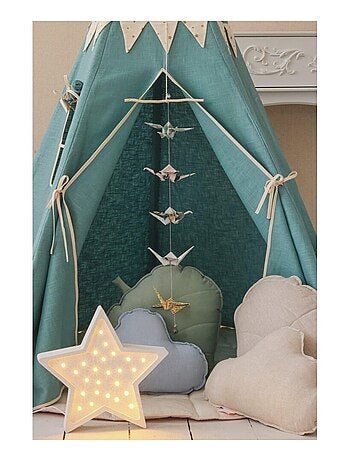 Tente Tipi avec guirlande Etoile en lin