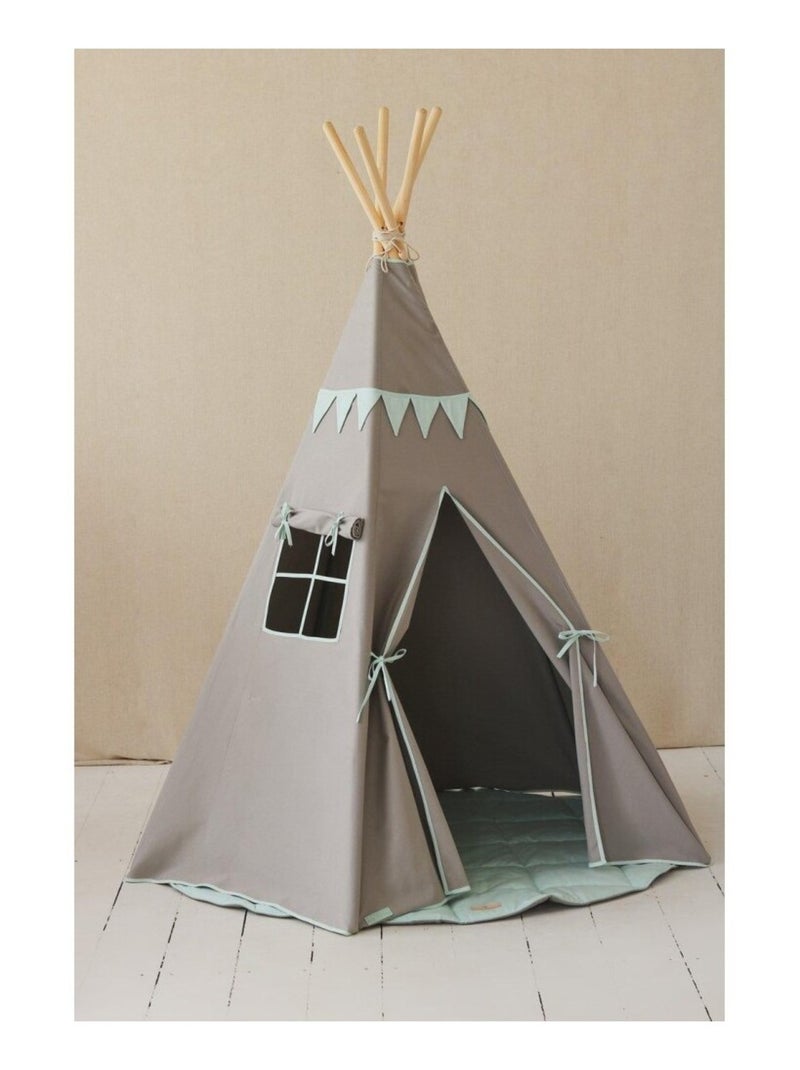 Tente Tipi avec guirlande Menthe en coton Vert - Kiabi