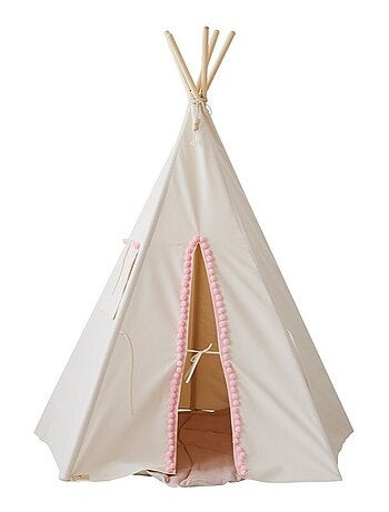 Tente Tipi avec Pompoms en coton
