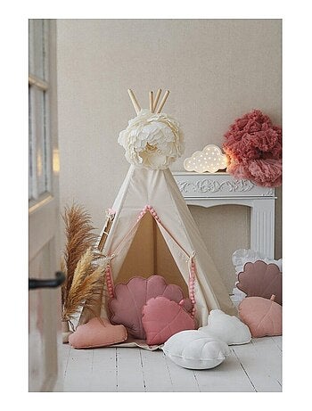 Tente Tipi avec Pompoms en coton