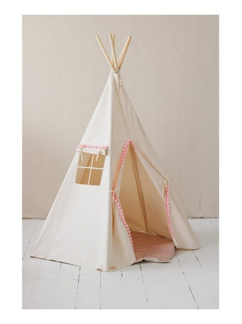 Tente Tipi avec Pompoms en coton - Kiabi