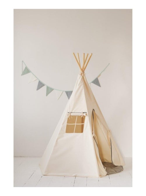 Tente Tipi avec Pompoms en coton - Kiabi