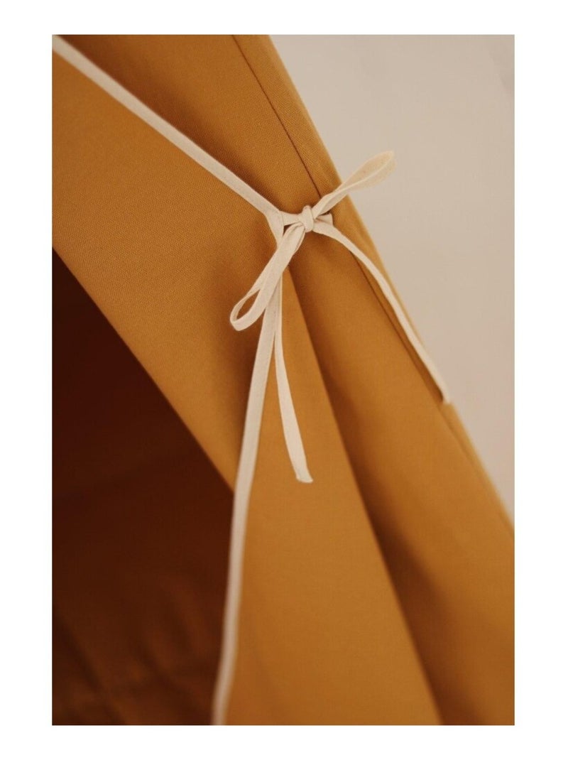 Tente Tipi avec pompoms et tapis Ochre en coton Orange - Kiabi