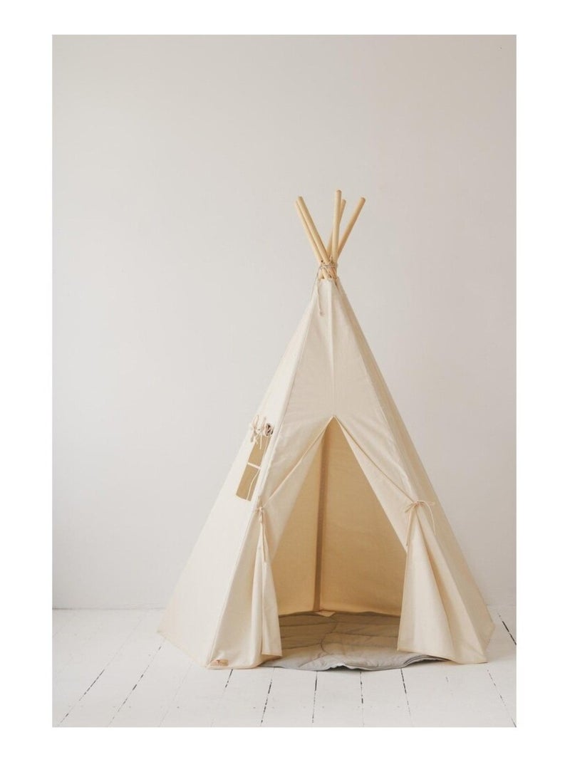 Tente Tipi avec tapis en coton Beige - Kiabi