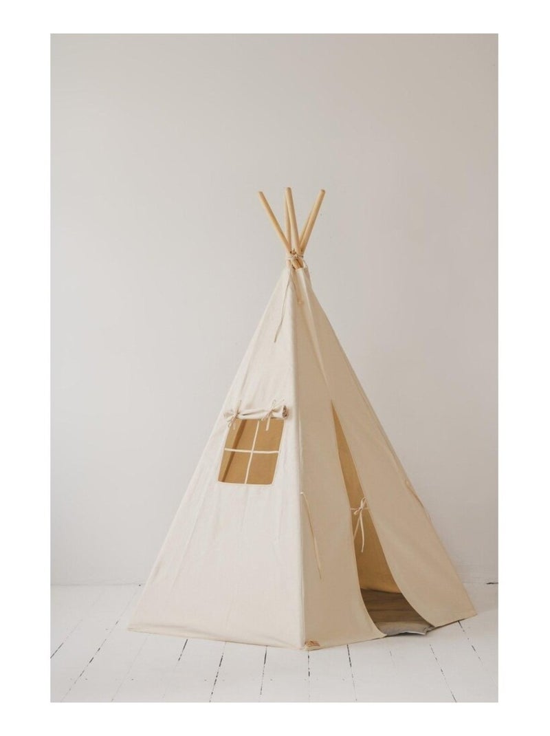 Tente Tipi avec tapis en coton Beige - Kiabi