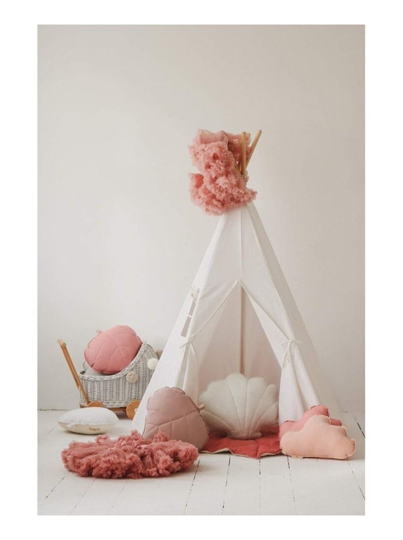 Tente Tipi avec tapis en lin Blanc - Kiabi