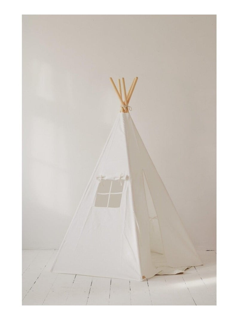 Tente Tipi avec tapis en lin Blanc - Kiabi