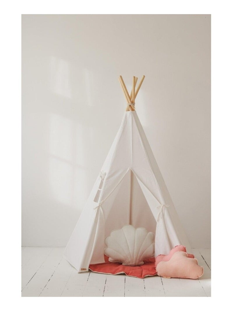 Tente Tipi avec tapis en lin Blanc - Kiabi