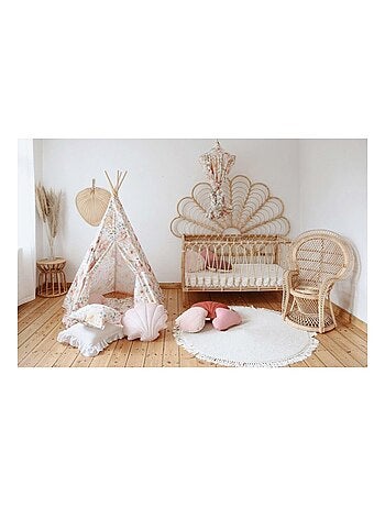 Tente Tipi avec tapis Flower power en coton
