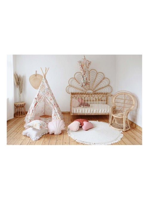 Tente Tipi avec tapis Flower power en coton - Kiabi